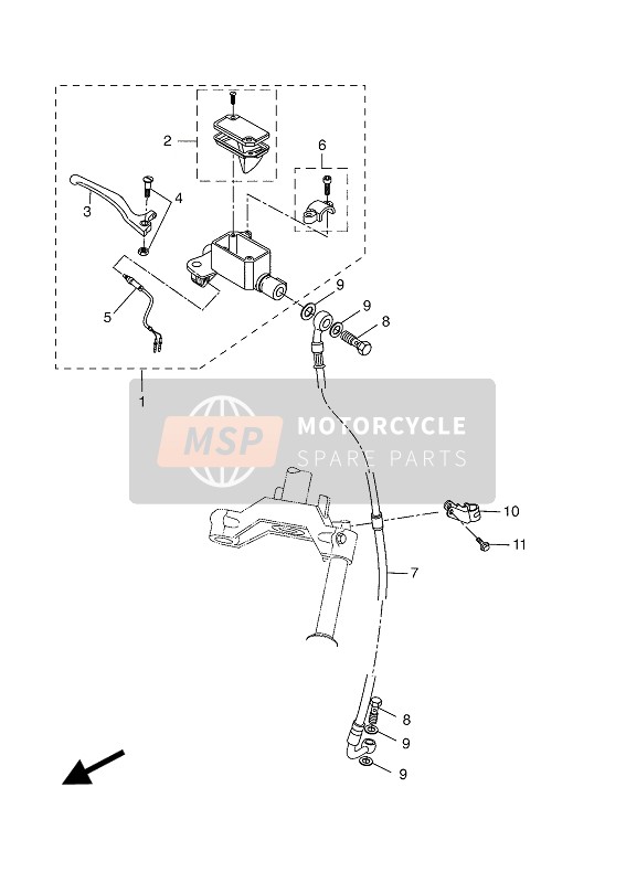 Yamaha EW50N STUNT NAKED 2004 Cilindro maestro delantero para un 2004 Yamaha EW50N STUNT NAKED